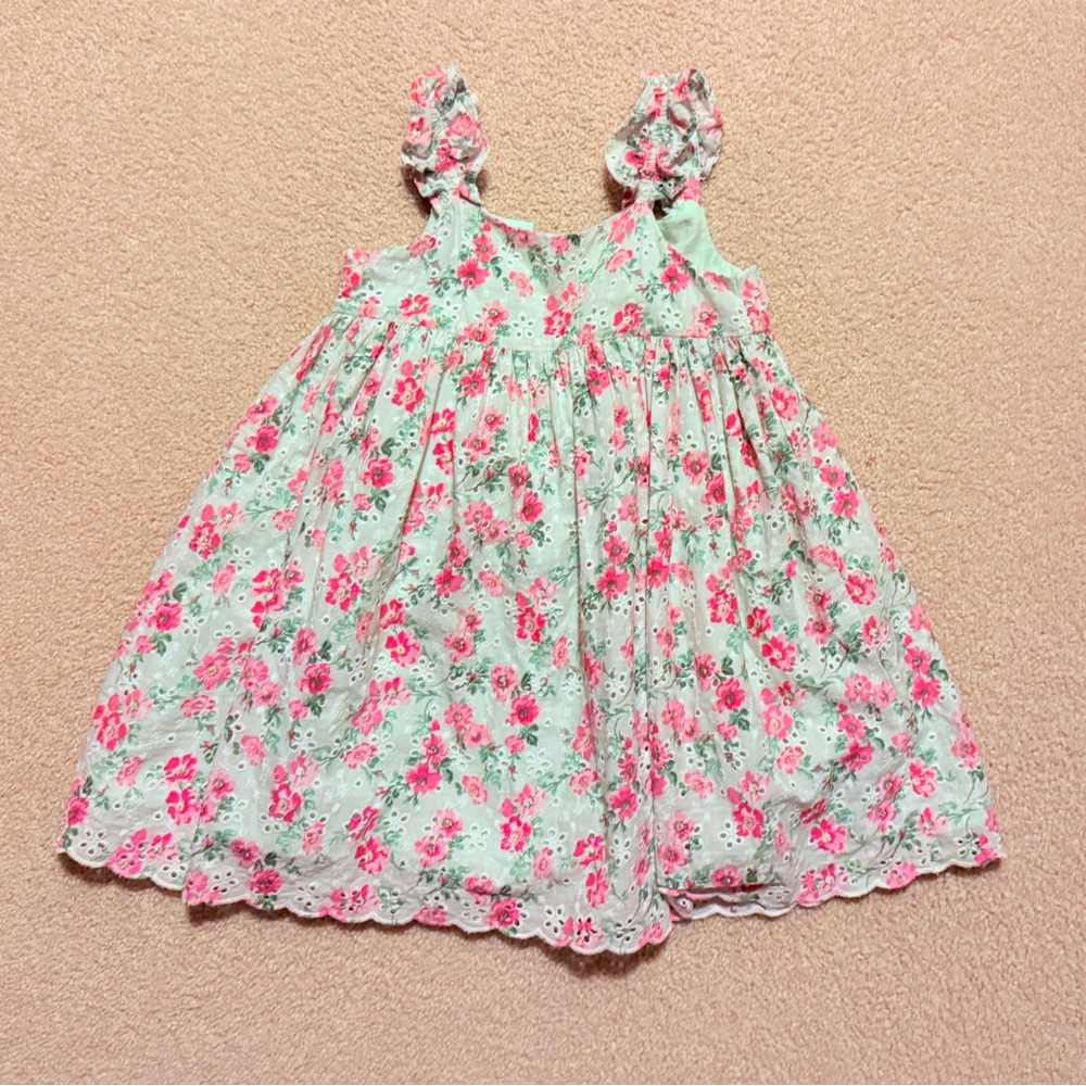 Janie and Jack Girl Floral Sleeveless Sun Dress with Ruffle Straps, EUC, size 4